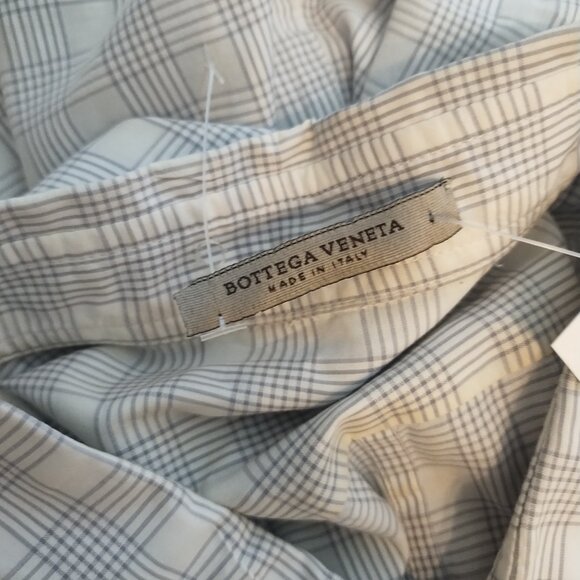 Bottega Veneta White and Grey Casual Button Down sz 50 Shirt size 46 (M) - Picture 7 of 8